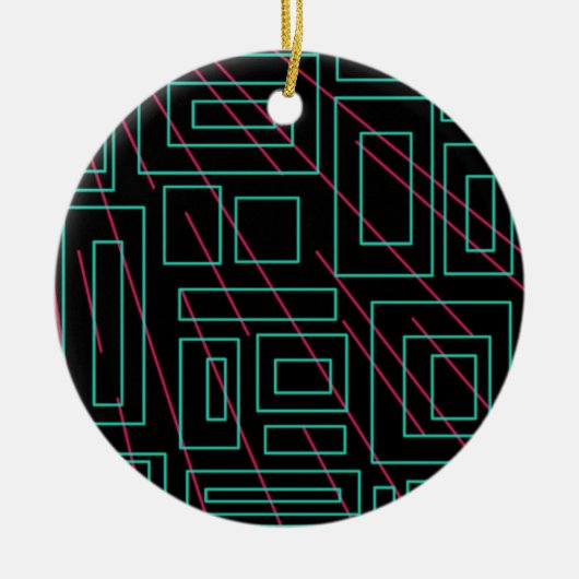 Schwarz-Hintergrund-Design Keramikornament (Vorne)