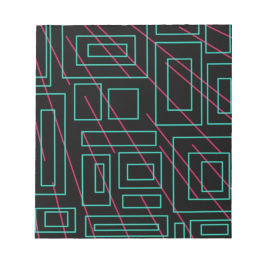 Schwarz-Hintergrund-Design Notizblock (Vorderseite)