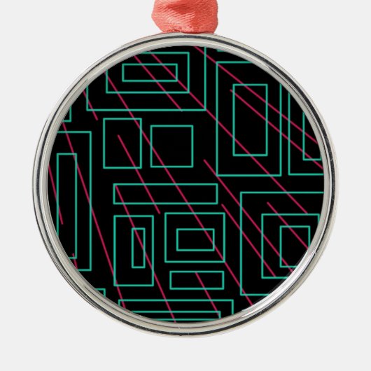 Schwarz-Hintergrund-Design Ornament Aus Metall (Vorne)