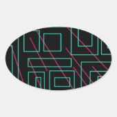 Schwarz-Hintergrund-Design Ovaler Aufkleber (Vorderseite)