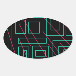 Schwarz-Hintergrund-Design Ovaler Aufkleber