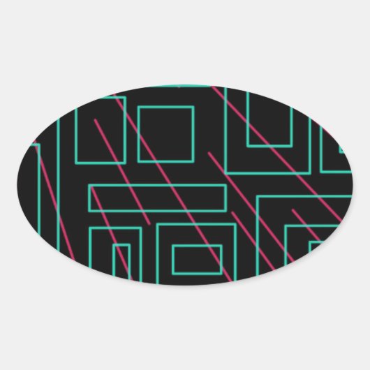 Schwarz-Hintergrund-Design Ovaler Aufkleber (Vorderseite)