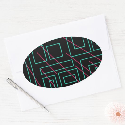 Schwarz-Hintergrund-Design Ovaler Aufkleber (Umschlag)