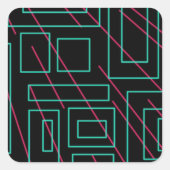 Schwarz-Hintergrund-Design Quadratischer Aufkleber (Vorderseite)