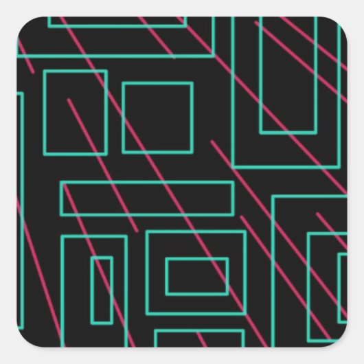 Schwarz-Hintergrund-Design Quadratischer Aufkleber (Vorderseite)