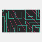 Schwarz-Hintergrund-Design Rechteckiger Aufkleber (Vorderseite)