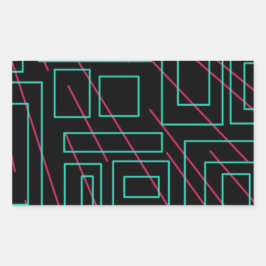 Schwarz-Hintergrund-Design Rechteckiger Aufkleber