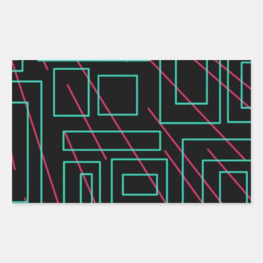 Schwarz-Hintergrund-Design Rechteckiger Aufkleber (Vorderseite)