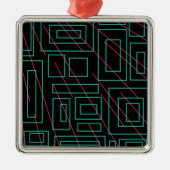 Schwarz-Hintergrund-Design Silbernes Ornament (Vorne)