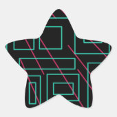 Schwarz-Hintergrund-Design Stern-Aufkleber (Vorderseite)