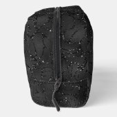 Schwarz-Hintergrund White Glitzern Monogram Waschbeutel (Rechts)