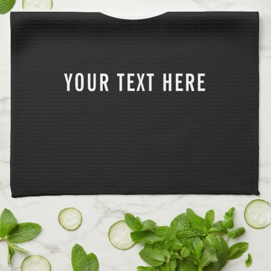 Schwarz Hinzufügen einer benutzerdefinierten Text- Geschirrtuch (Gefaltet)
