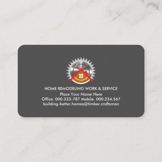 Schwarz-Holz-Ebene Zuhause Sägeholz Visitenkarte (Rückseite)