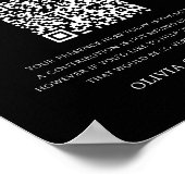 Schwarz | Honeymoon Fund QR Code Wedding Sign Poster (Ecke)