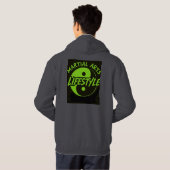 SCHWARZ HOODIE NEON GREEN SCHRIFTLICH (Schwarz voll)