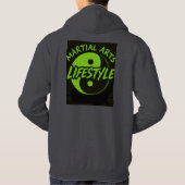 SCHWARZ HOODIE NEON GREEN SCHRIFTLICH (Rückseite)
