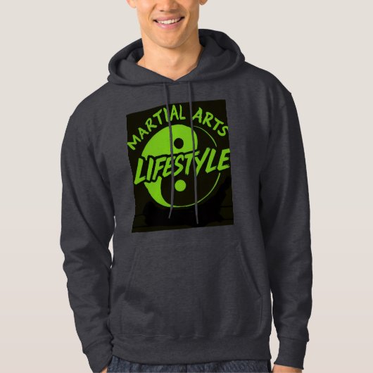 SCHWARZ HOODIE NEON GREEN SCHRIFTLICH (Vorderseite)