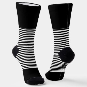 Schwarz + Horizontale Streifen Socken