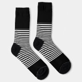 Schwarz + Horizontale Streifen Socken (Rechts)