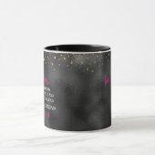 Schwarz Hot Pink Gold Glamma Großmutter personalis Tasse (Zentrum)