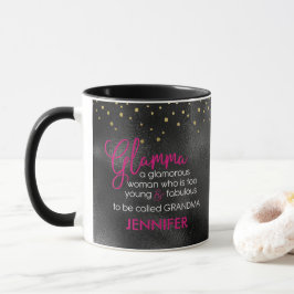 Schwarz Hot Pink Gold Glamma Großmutter personalis Tasse
