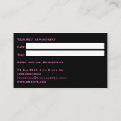 Schwarz/Hot-Pink-Imitats - Anreise mit dem Flugzeu Visitenkarte (Rückseite)