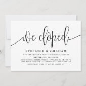 Schwarz-Hübsch-Kalligrafie-Hochzeitsfeier Einladung (Vorderseite)