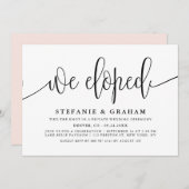 Schwarz-Hübsch-Kalligrafie-Hochzeitsfeier Einladung (Vorne/Hinten)