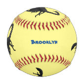 Schwarz-hungriges Skorpion Cartoon Illustration Baseball (Rückseite)