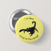 Schwarz-hungriges Skorpion Cartoon Illustration Button (Vorne & Hinten)