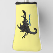 Schwarz-hungriges Skorpion Cartoon Illustration Golf Headcover (Rotieren 90)