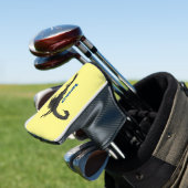 Schwarz-hungriges Skorpion Cartoon Illustration Golf Headcover (In Situ)