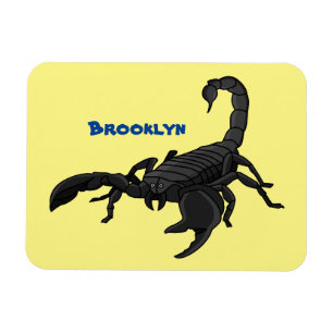 Schwarz-hungriges Skorpion Cartoon Illustration Magnet