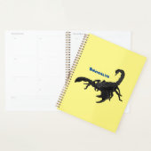 Schwarz-hungriges Skorpion Cartoon Illustration Planer (Anzeige)