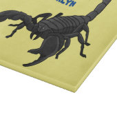 Schwarz-hungriges Skorpion Cartoon Illustration Schneidebrett (Ecke)