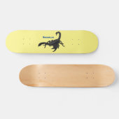 Schwarz-hungriges Skorpion Cartoon Illustration Skateboard (Horizontal)