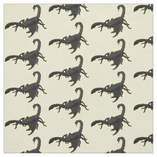 Schwarz-hungriges Skorpion Cartoon Illustration Stoff