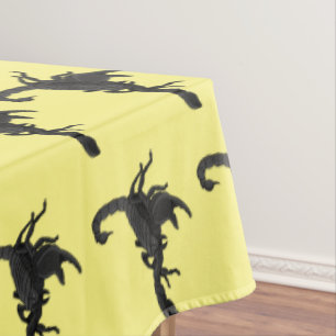 Schwarz-hungriges Skorpion Cartoon Illustration Tischdecke
