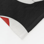 Schwarz-I-Liebe-Fußball Fleecedecke (Ecke)