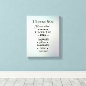 Schwarz I Liebe You - Canvas Print Leinwanddruck (Insitu (Holzboden))