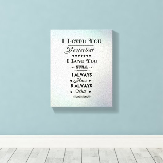 Schwarz I Liebe You - Canvas Print Leinwanddruck (Insitu (Holzboden))