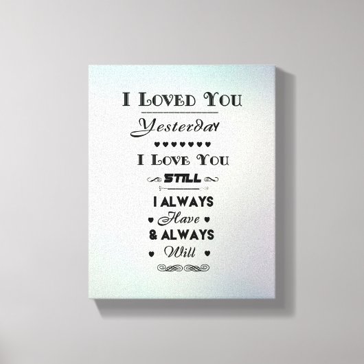 Schwarz I Liebe You - Canvas Print Leinwanddruck (Vorderseite)