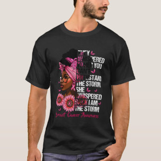 Schwarz Ich bin der Storm Brustkrebs-Krieger K Rib T-Shirt