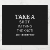 Schwarz Ich binde die Knot Wedding Bachelor Party Bierflaschenetikett (Einzelnes Label)