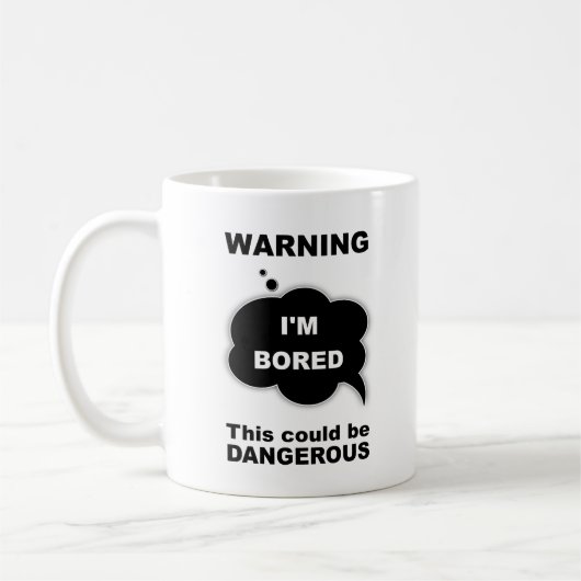 Schwarz Ich langweile mich Kaffeetasse (Links)