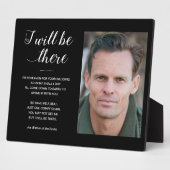 Schwarz Ich werde dort sein Foto Gedenksessellift  Fotoplatte (Seite)