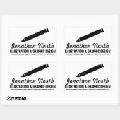 Schwarz-ID299 für Stift-Grafik Rechteckiger Aufkleber (Blatt)