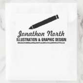 Schwarz-ID299 für Stift-Grafik Rechteckiger Aufkleber (Tasche)