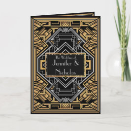 Schwarz, Imitat Gold und Silber Art Deco Stil Ankündigung