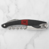 Schwarz-Imitat-Leder Kellnermesser (Rückseite)